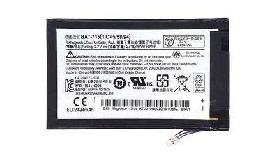 Аккумуляторная батарея для планшета Acer BAT-715 Iconia Tab B1-710 3.7V Black 2710mAh Orig