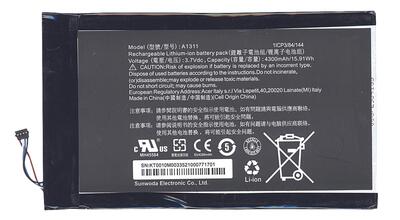 Аккумуляторная батарея для планшета Acer KT.0010M.004 Iconia Tab8 A1311 (A1-830) 3.7V Black 4300mAh Orig
