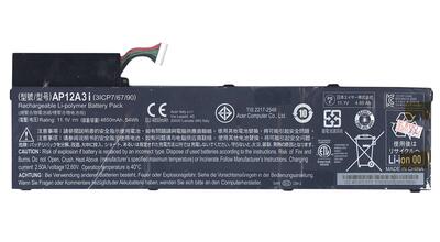 Аккумуляторная батарея для ноутбука Acer AP12A3i Aspire M3 Ultrabook 11.1V Black 4850mAh Orig