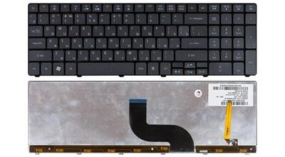 Клавиатура Acer Aspire (5236, 5242, 5250, 5410T, 5810T, 5820) с подсветкой (Light) Black, RU