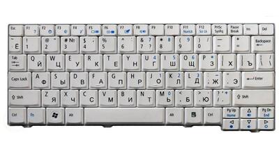 Клавиатура для ноутбука Acer Aspire One 531, A110, A150, D150, D250, ZG5, ZG8 White, RU - фото 2