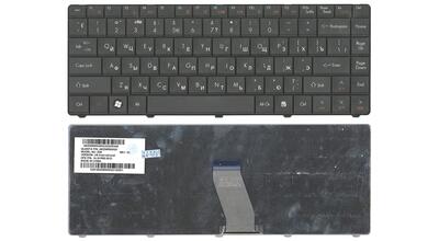Клавиатура для ноутбука Acer eMachines D725, Packpard Bell Eastynote NJ31, NJ32, NJ65, NJ66 Black, длинный шлейф (Long Trail), RU (версия Packpard Bell)