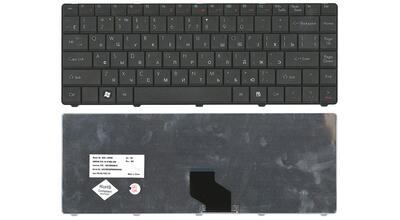 Клавиатура для ноутбука Acer eMachines (D725) Black, короткий шлейф (Short Trail), RU